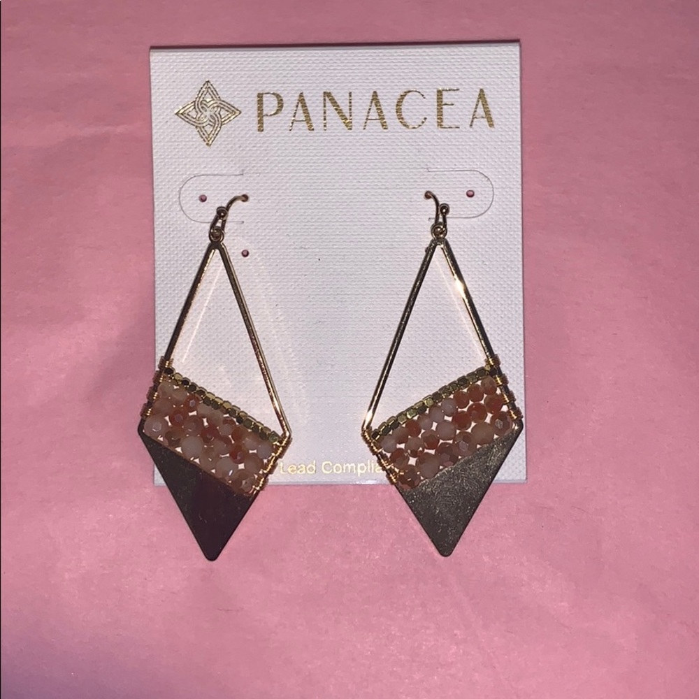Geometric Blush Crystal Earrings